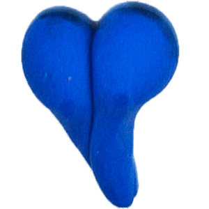 Glücksherz aus Fimo einfarbig Blau