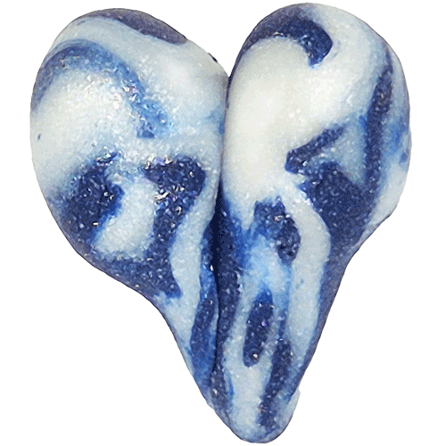 Herz aus Fimo Transparen Nachtblau