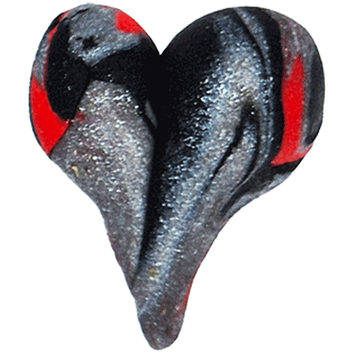 Herz in den Farben Silber, Schwarz Rot
