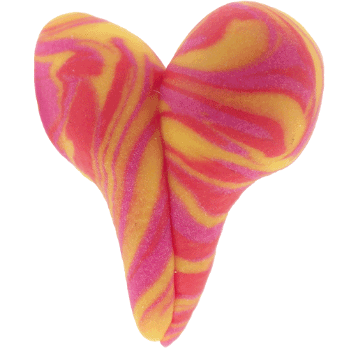 Glücksherz-pink-gelbfein marmoriert