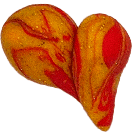 Glücksherz mit den Farben Gold und Rot