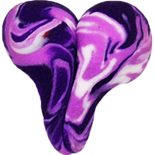 Glücksherz mit den Farben Lila Schwarz Weiß