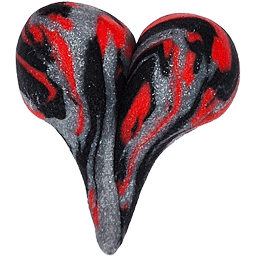 Herz in den Farben Silber, Schwarz Rot